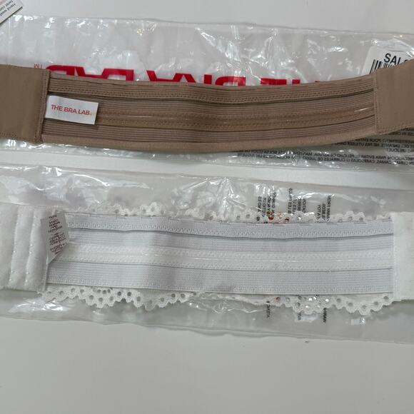 The Bra Lab Multiway Interchangeable Back Strap set of 2 tan/white small - Picture 6 of 10